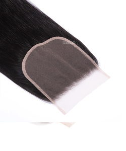 Venta al por mayor de extensiones de cabello humano de visón brasileño 4x4 de tejido recto Remy máquina de pelo de doble trama parte libre de pelo crudo de la cutícula - Product Image 3
