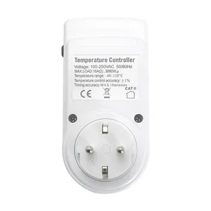 Thermostat numérique grand écran EU/US/FR/UK avec prise <span class=keywords><strong>de</strong></span> contrôle <span class=keywords><strong>de</strong></span> température, minuterie et <span class=keywords><strong>sonde</strong></span> pour chauffage et refroidissement - Product Image 4
