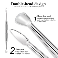 Pousse-cuticules double face en acier inoxydable de haute qualité avec lame biseautée, outil de décapage pour nail art, manucure et pédicure