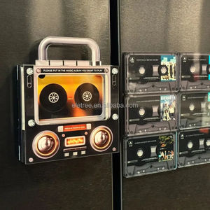 Imán de nevera NFC con diseño de cinta de casete retro y disco de <span class=keywords><strong>vinilo</strong></span> vintage personalizado con música de <span class=keywords><strong>Spotify</strong></span>, reproductor de música con forma de casete, mixtape - Product Image 1