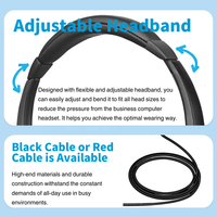 Auriculares Profesionales con Cable para Call Center Lantron, Auriculares USB con Cancelación de Ruido y Micrófono para PC, Portátil, Oficina, Hogar - H78D
