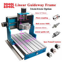 Kit de cadre pour machine de fraisage CNC LY Square Rail Linear Guides 3040L 6040L avec vis à billes, lit de tour à bois et cache anti-poussière