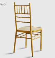 Chaise d'hôtel empilable en résine dorée style nœud de bambou, résistante aux rayures, pour banquets, mariages, restaurants, événements et lieux de réception