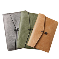 Pochette pour ordinateur portable en cuir PU olive vintage avec cordon de serrage, pochette pour documents, fabricant d'origine Chine