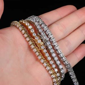 Friend Silver 925 Tennis Bracelets with Spring Diamond Rhodium Plated <strong>Argento</strong> <strong>Bracciali</strong> Argent Pulseras De Tenis - Product Image 2