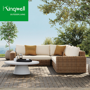 Phật sơn nhà máy vườn Bộ Ngoài Trời Góc sofa mây wicker đồ nội thất cắt ngoài trời nhôm sofa - Product Image 2