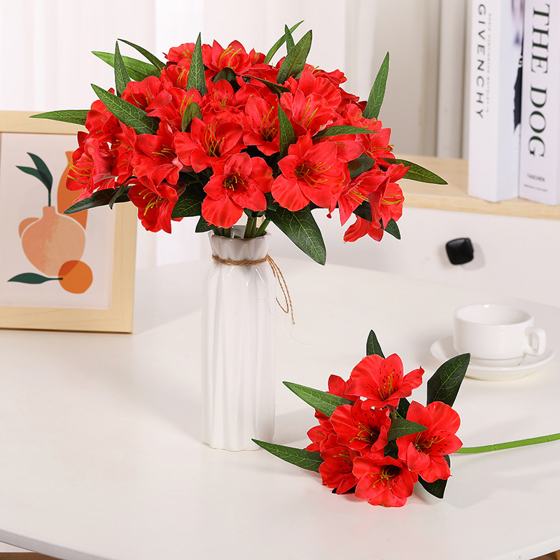 Fleur artificielle rouge clair Azalée