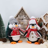Peluche pingouin de Noël tricotée avec écharpe, poupée Super Factory en stock, transfrontalier, même origine
