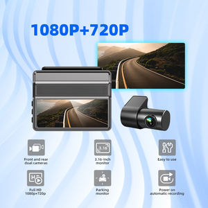 광각 130°+120° 대시캠 1080p+720p 2채널 카메라 차량용 블랙박스 <span class=keywords><strong>DVR</strong></span>, 동남아시아 대리점용 전후방 카메라 - Product Image 3