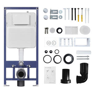 Tanque de agua de <span class=keywords><strong>acero</strong></span> <span class=keywords><strong>inoxidable</strong></span>, marco de metal, inodoro de doble descarga, <span class=keywords><strong>cisterna</strong></span> oculta para inodoro colgado en la pared - Product Image 2