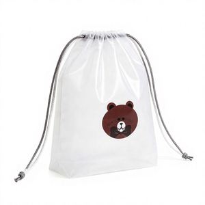 PEVA Transparent Drawstring <b>Storage</b> Bag Disposable Waterproof Frosted Plastic Packaging for Clothing <b>Underwear</b> Travel - Product Image 2
