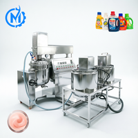 Machine à mélanger par émulsification sous vide avec système de cuves pour eau et huile et levage hydraulique pour crème cosmétique