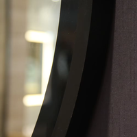 Hôtel Moderne Personnalisé Corde en Cuir Décorative Tenture Murale Salle de Bain Vanité Bain Miroir Laque Porte Étanche Cadre en Métal
