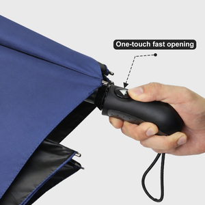 Parapluie professionnel à logo personnalisé, double couche, ventilé, pliable en 2 sections, imperméable, entièrement automatique, protection UV UPF50+, diamètre 125 cm - Product Image 3