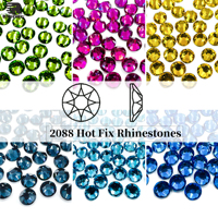 Usine en gros de haute qualité allemand 16-coupe verre cristal Hot Fix strass sur 300 couleurs dos plat strass