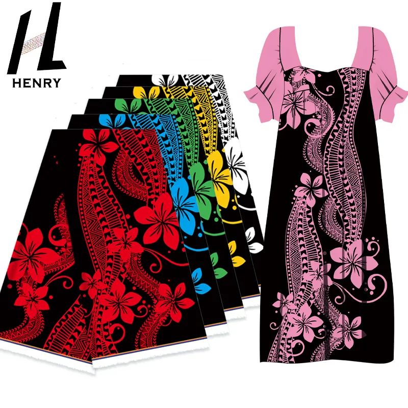 Henry Textile Fabric Design Optional 100% Polyester Floral Print In Various Black Styles Mumu Dress Fabrics By The Yard