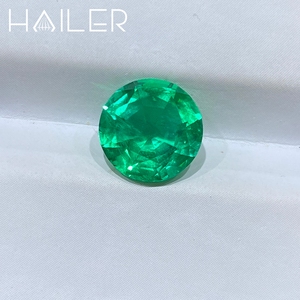 Đá <span class=keywords><strong>Emerald</strong></span> nhân tạo tròn, kích thước 8*8 MM-10*10 MM, giá mỗi carat, hạt đá quý tròn - Product Image 4