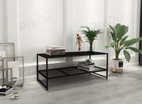 Table basse / Table carrée moderne en métal, hauteur réglable, design minimaliste, deux niveaux, structure en fil de fer, salon