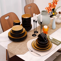 Ensemble d'assiettes en céramique de cuisine rondes Semember Promotion avec tasse promotionnelle Offres Spéciales grandes assiettes ensemble de vaisselle au design exquis
