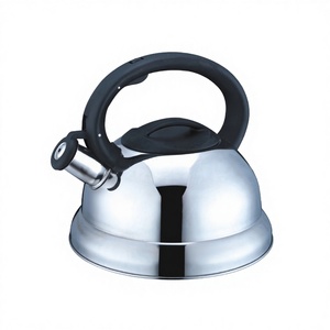 Bouilloire sifflante 3L en acier inoxydable au design moderne et écologique, avec poignée en bakélite, finition polie et couvercle, compatible <span class=keywords><strong>gaz</strong></span> et induction - Product Image 3