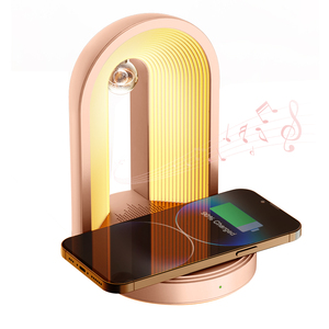 <span class=keywords><strong>2023</strong></span> dernière conception 15W chargeur sans fil bleu dent haut-parleur LED lampe d'ambiance intelligente veilleuse meilleure Station de charge de bureau - Product Image 2