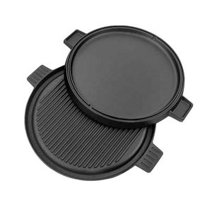 แผ่นเหล็กย่างบาร์บีคิวทรงกลมแบบพลิกกลับได้พร้อมด้ามจับแบบสัมผัสเย็นที่ถอดออกได้ - Product Image 5