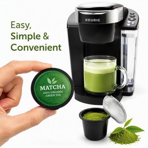 Capsules d'expresso au matcha authentiques compatibles avec les machines à café K-Cup, différentes saveurs, thé vert biologique naturel, boisson saine, en vrac - Product Image 1