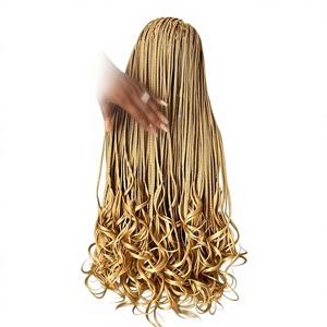 150g Mèches synthétiques françaises bouclées en spirale, grandes ondulations lâches, résistantes à la chaleur, double trame, pour tresses au <span class=keywords><strong>crochet</strong></span> - Product Image 3