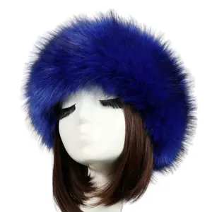 Wanita Musim Gugur Musim Dingin Wanita Topi Wanita Rusia Tick Berbulu Imitasi Fox Fur Hat Headband Musim Dingin Earwarmer Ski Topi