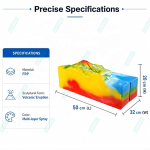 Modelo de erupción volcánica de terreno con conductos de magma, estratificación geológica y forma vulcánica litósferica de resina FRP - Product Image 3