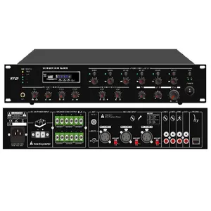 Amplificador de mixer de 6 zona do sistema de endereço público (pa) com bt