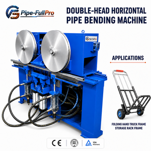 Double-head steel pipe bending machine for photovoltaic mounting systems and ground support structures. - Product Image 1