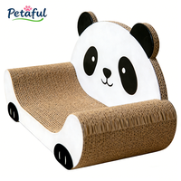 Canapé-griffoir moderne en carton ondulé en forme de panda, grand format, classique, durable, écologique, inclinable, design à 4 niveaux, vente en gros