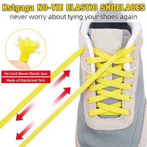 Runcong tali sepatu elastis datar poliester untuk anak-anak dan dewasa tali sepatu tanpa tali untuk Sneakers tanpa dasi desain - Product Image 4
