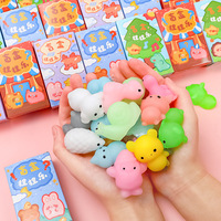 Vente en gros TPR Boîte cadeau de jouet à presser animal doux et mignon pour enfants Mochi Soulagement du stress Kawaii Squeeze Toys Boîte aveugle