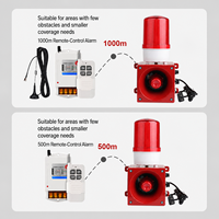 Sirena de Alarma contra Incendios Industrial de Alta Potencia con Aviso Sonoro y Luminoso, Control Remoto y Transmisión de Voz