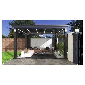 Pavillon de jardin mobile en aluminium avec coussin d'air biologique, pergola vénitienne avec volets roulants - Product Image 6