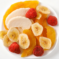 Private Label Zoete Gefreeze-droogde Fruit Snack Banaan Gele Perzik Mango Appel Gemengde Fruit Chips Bulk 8g