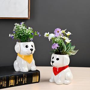 MSH Vente en gros de pots à fleurs en céramique en forme de <span class=keywords><strong>petit</strong></span> <span class=keywords><strong>chien</strong></span> pour plantes vertes, cadeau d'anniversaire pour garçon - Product Image 4