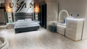 Set Camera da Letto Moderno di Lusso Imbottito con Letto Contenitore Matrimoniale o <span class=keywords><strong>Queen</strong></span> <span class=keywords><strong>Size</strong></span> - Vendita Diretta dalla Fabbrica - Product Image 2