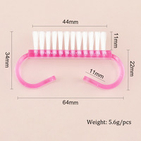 Brosse de nettoyage des ongles outil d'art manucure pédicure dissolvant doux petite brosse à corne outils de brosse à poussière en plastique