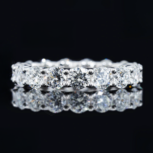 Gigi CVD HPHT Lab ha creato un diamante 14k/18k oro massiccio pieno di eternità anello per matrimonio con fascia nuziale per donna/uomo - Product Image 1