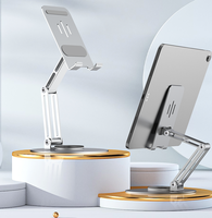 Support de tablette universel rotatif en alliage d'aluminium, pliable, réglable, anti-poussière, portable, pour lit et bureau, pour smartphone