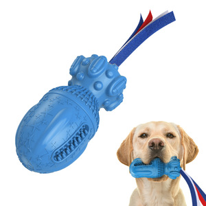 Jouet à mâcher pour chien en caoutchouc bleu avec corde 15,2 cm pour le nettoyage des dents et le jeu - Product Image 1