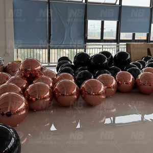 PVC Black Inflatable Large Advertising <b>Round</b> Shape Mirror Reflective Sphere <b>Balloons</b> Ball Customized Decorative Inflatable - Product Image 3