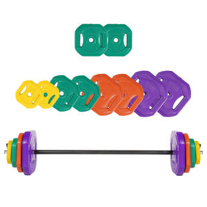 En Stock en España: Set de Barras de Pesas de 40 kg de Hormigón Colorido con Cubierta Protectora de PVC para un Entrenamiento Seguro y Duradero - Product Image 1