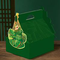 Boîte à empanadas pliable de luxe avec logo personnalisé, en matériaux recyclés, forme unique haut de gamme, emballage alimentaire avec poignée pour la restauration rapide