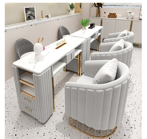 Station de manucure de luxe sur mesure, table multifonctionnelle pour salon de manucure avec collecteur de poussière - Product Image 2