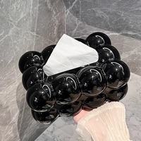 Boîte à mouchoirs GREENSIDE style nuage de bulles avec ressort de levage automatique, support élégant à extraction facile pour salle de bain et salon