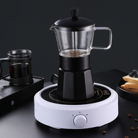 Seecin Nouveau Style Aluminium Verre Cuisinière Électrique Moka Pot Moka Espresso Café Moka Cafetière